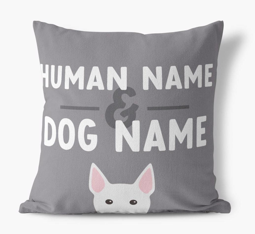 Human And Pet Name: Personalized {breedFullName} Canvas Pillow