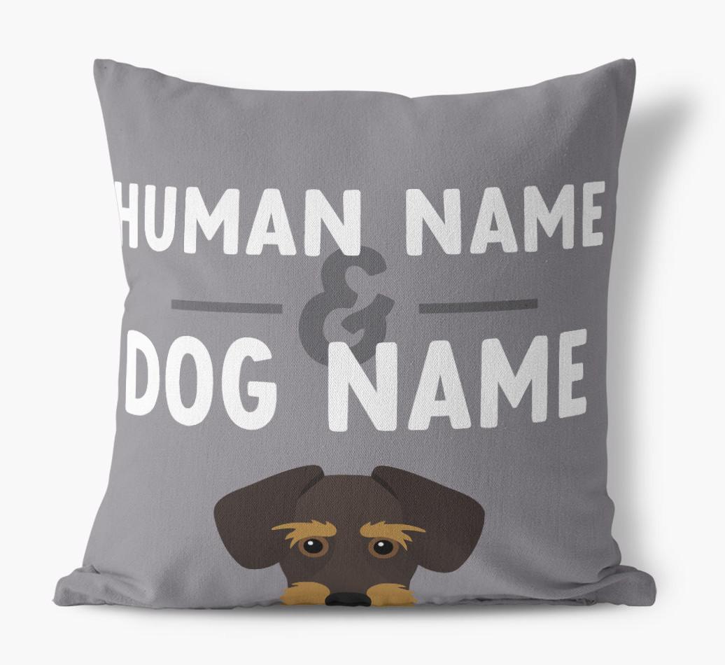 Human And Pet Name: Personalized {breedFullName} Canvas Pillow