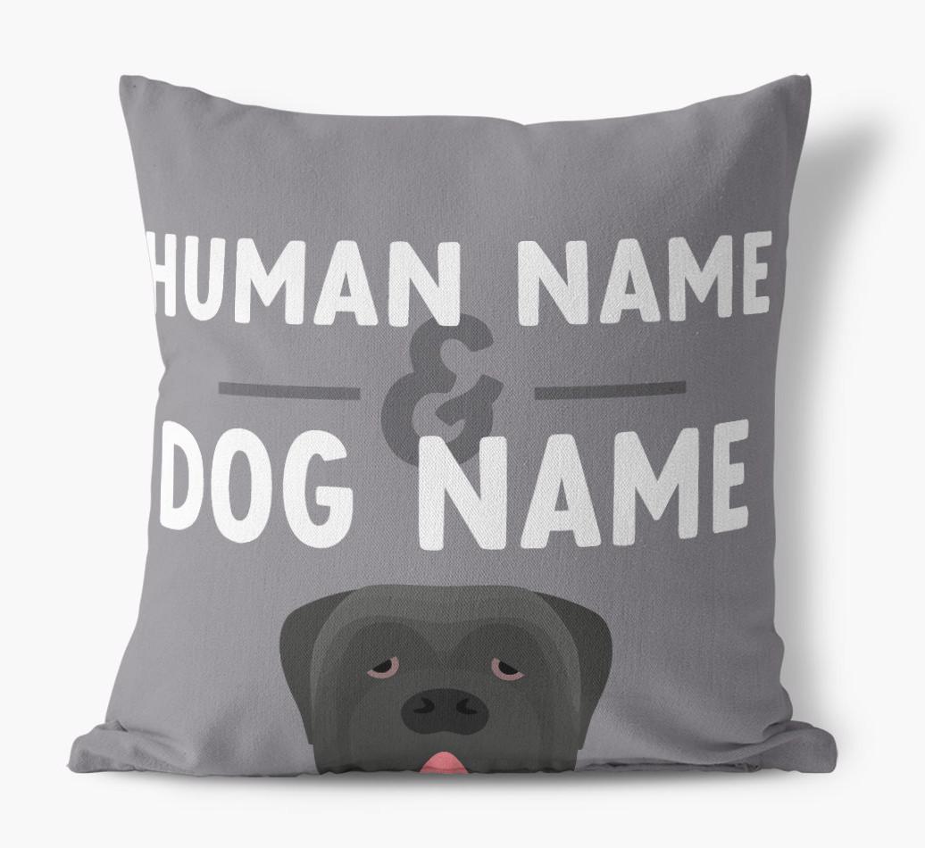 Human And Pet Name: Personalized {breedFullName} Canvas Pillow