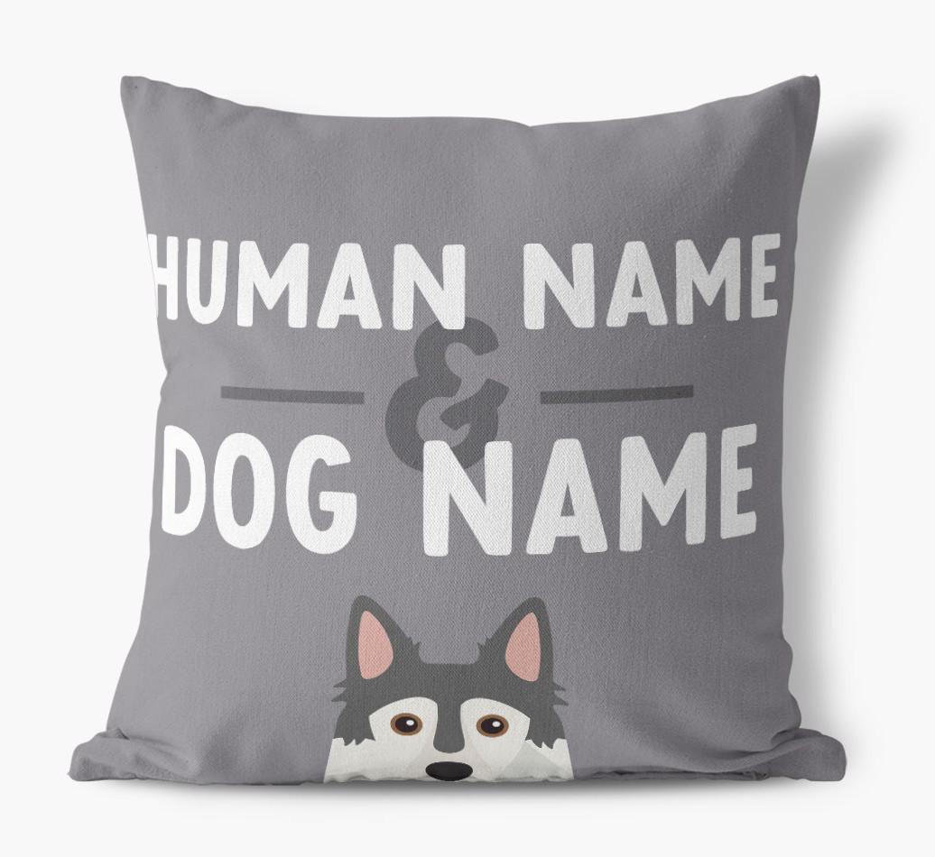 Human And Pet Name: Personalized {breedFullName} Canvas Pillow