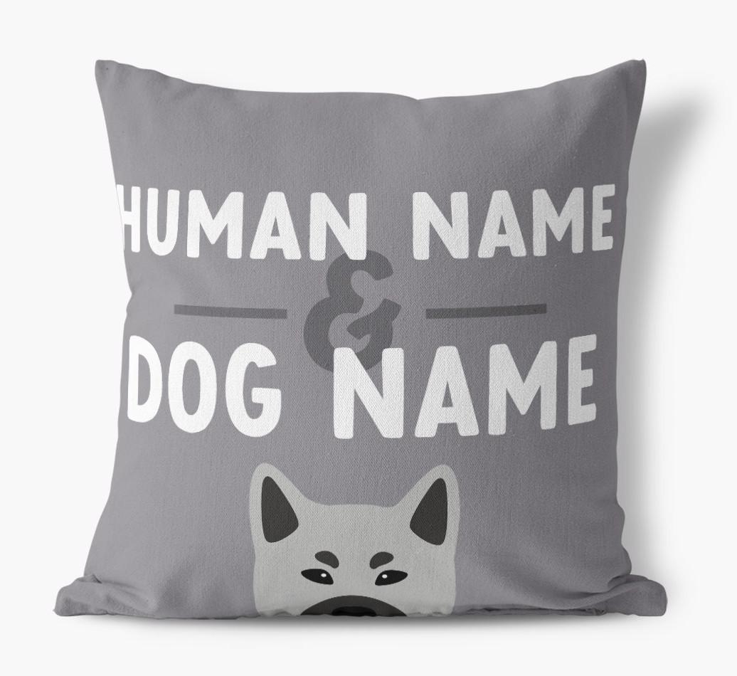 Human And Pet Name: Personalized {breedFullName} Canvas Pillow