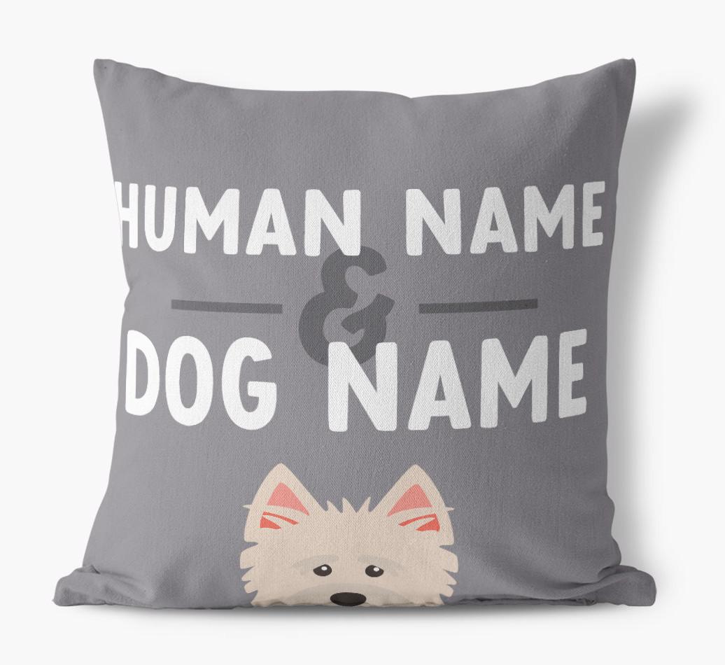 Human And Pet Name: Personalized {breedFullName} Canvas Pillow