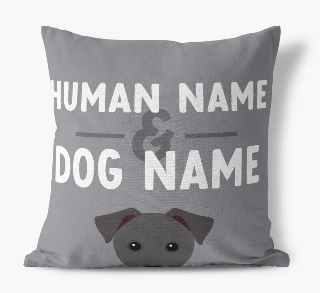 Human And Pet Name: Personalized {breedFullName} Canvas Pillow