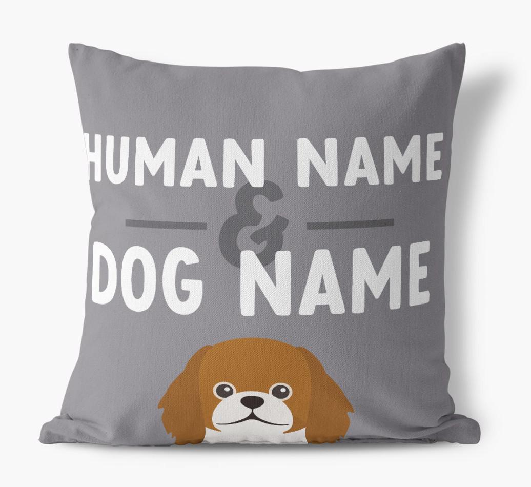 Human And Pet Name: Personalized {breedFullName} Canvas Pillow