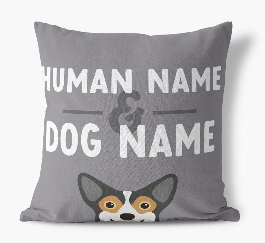 Human And Pet Name: Personalized {breedFullName} Canvas Pillow