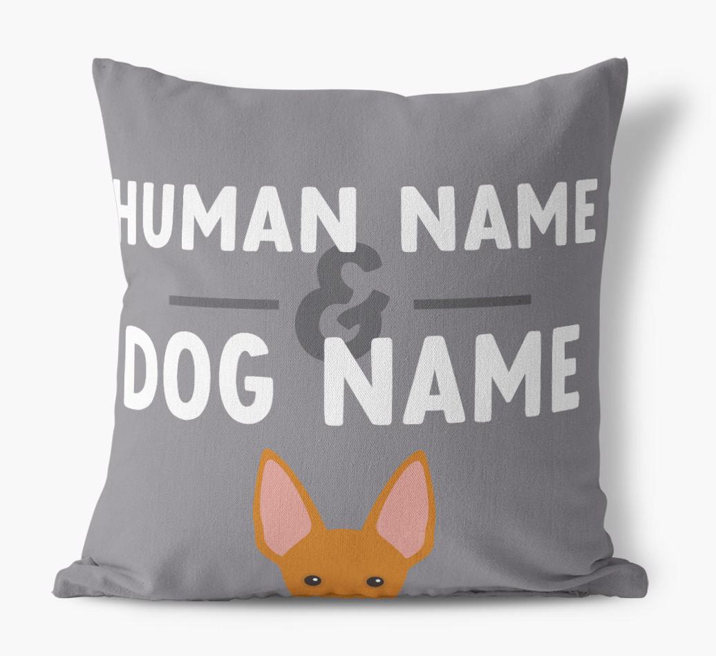 Human And Pet Name: Personalised {breedFullName} Canvas Cushion