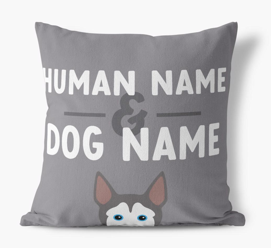 Human And Pet Name: Personalized {breedFullName} Canvas Pillow