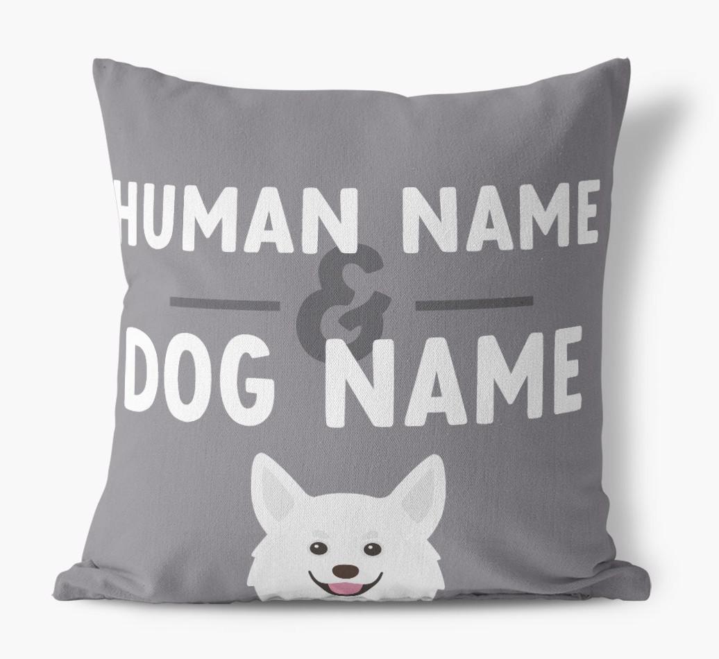 Human And Pet Name: Personalized {breedFullName} Canvas Pillow