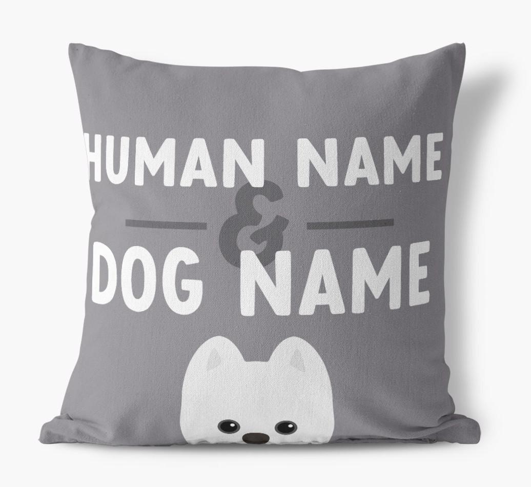 Human And Pet Name: Personalized {breedFullName} Canvas Pillow