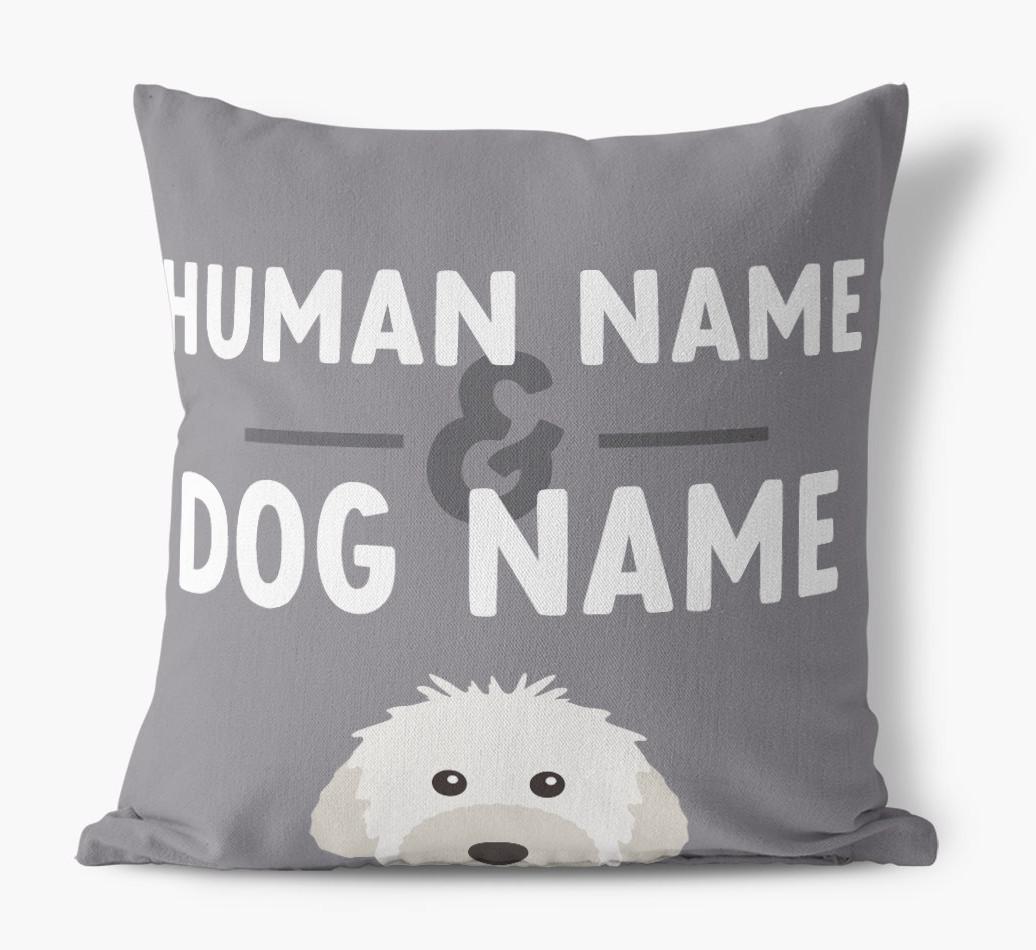 Human And Pet Name: Personalized {breedFullName} Canvas Pillow