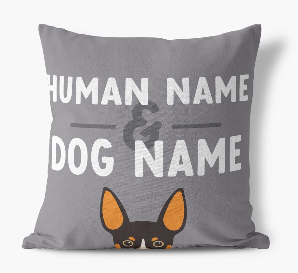 Human And Pet Name: Personalized {breedFullName} Canvas Pillow
