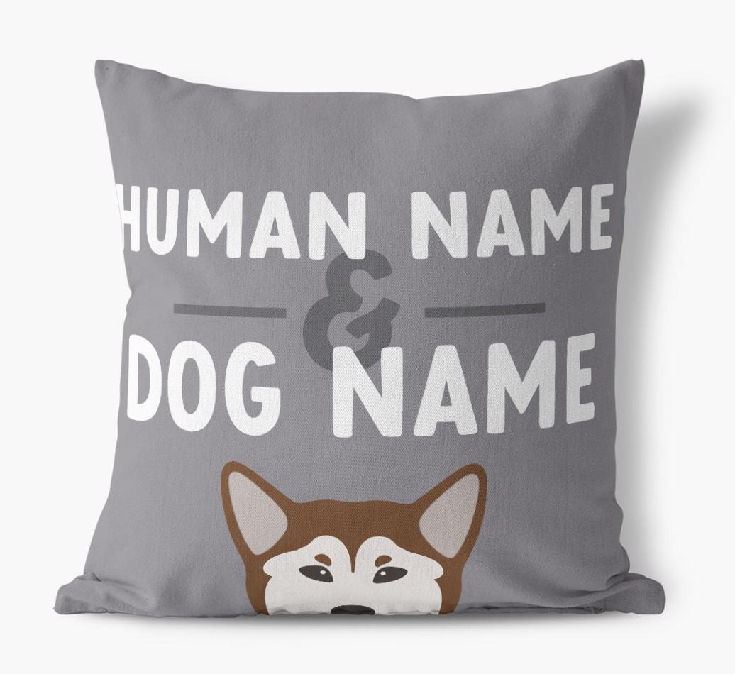 Human And Pet Name: Personalized {breedFullName} Canvas Pillow