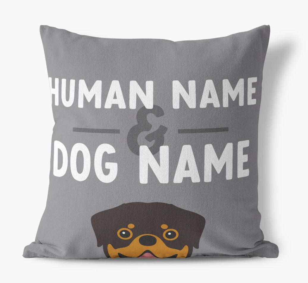 Human And Pet Name: Personalized {breedFullName} Canvas Pillow