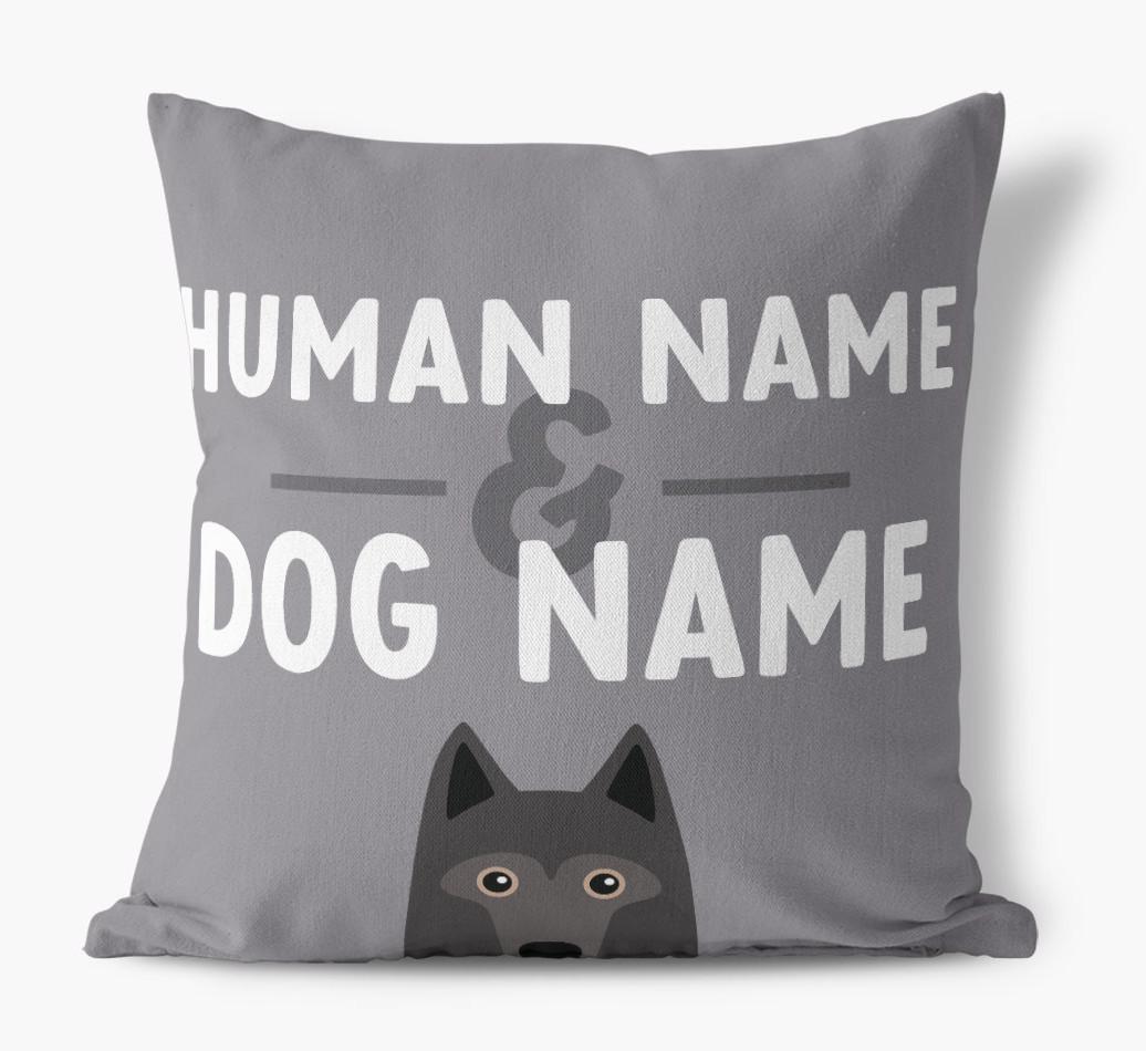 Human And Pet Name: Personalized {breedFullName} Canvas Pillow