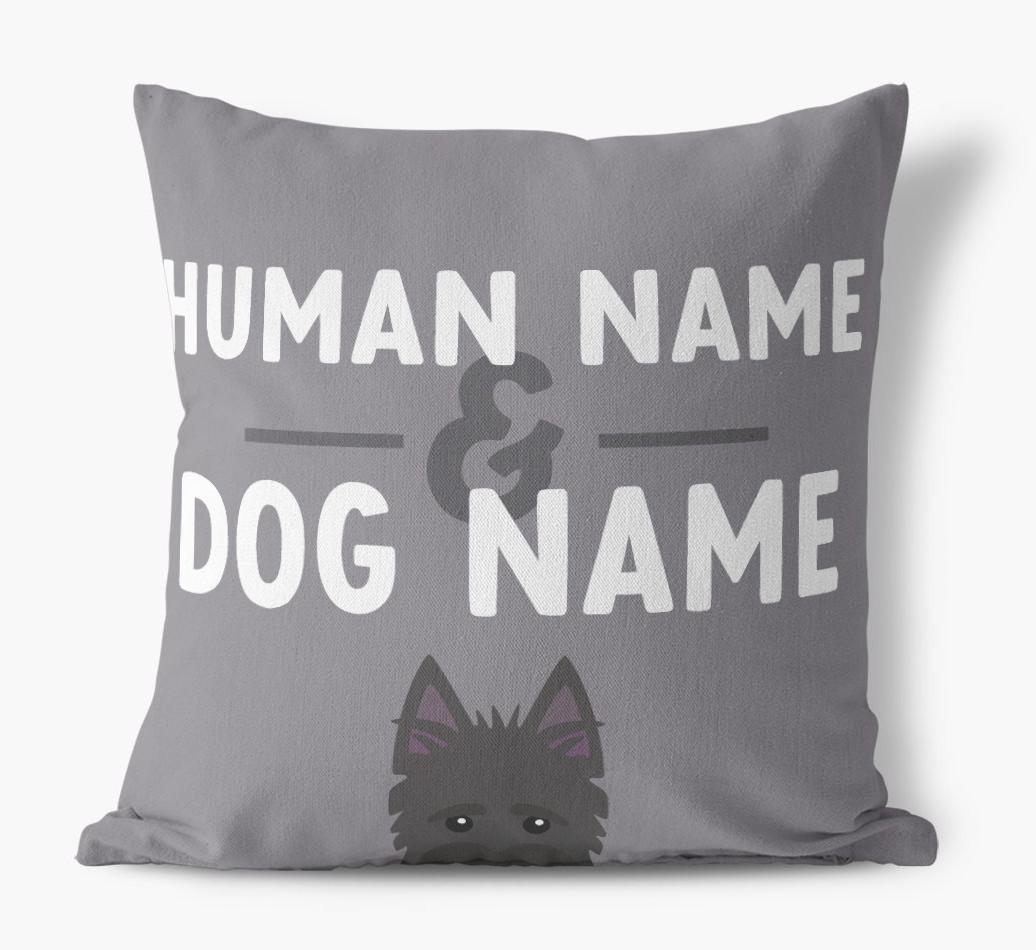 Human And Pet Name: Personalized {breedFullName} Canvas Pillow