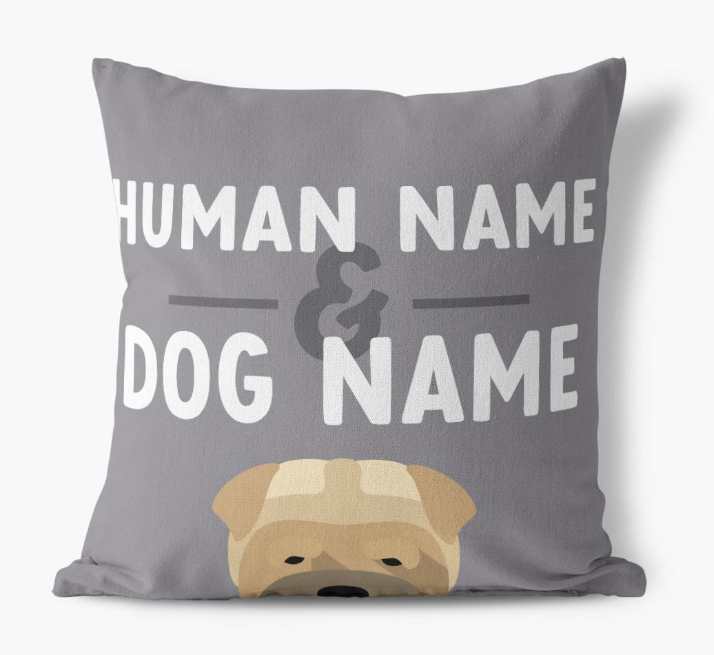Human And Pet Name: Personalized {breedFullName} Canvas Pillow