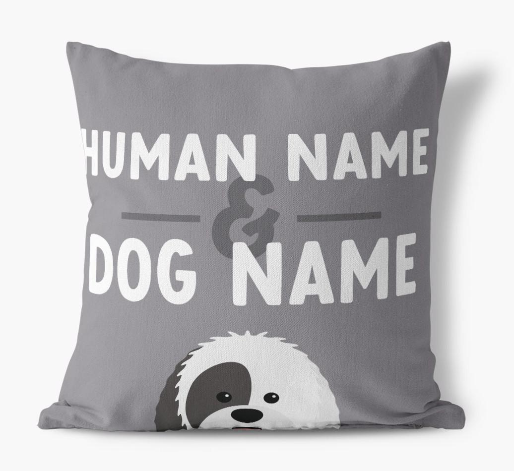 Human And Pet Name: Personalized {breedFullName} Canvas Pillow
