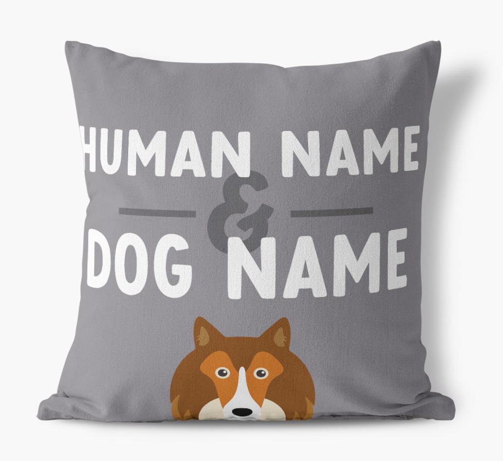 Human And Pet Name: Personalized {breedFullName} Canvas Pillow