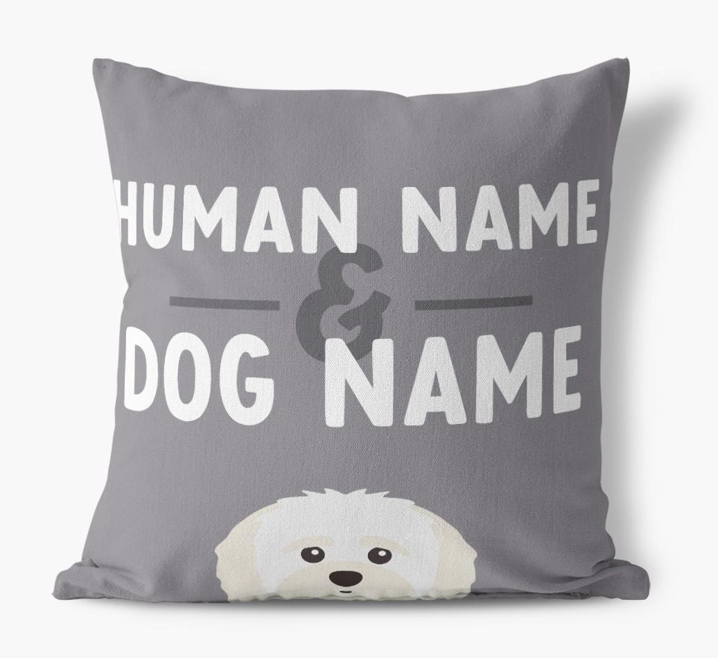 Human And Pet Name: Personalized {breedFullName} Canvas Pillow