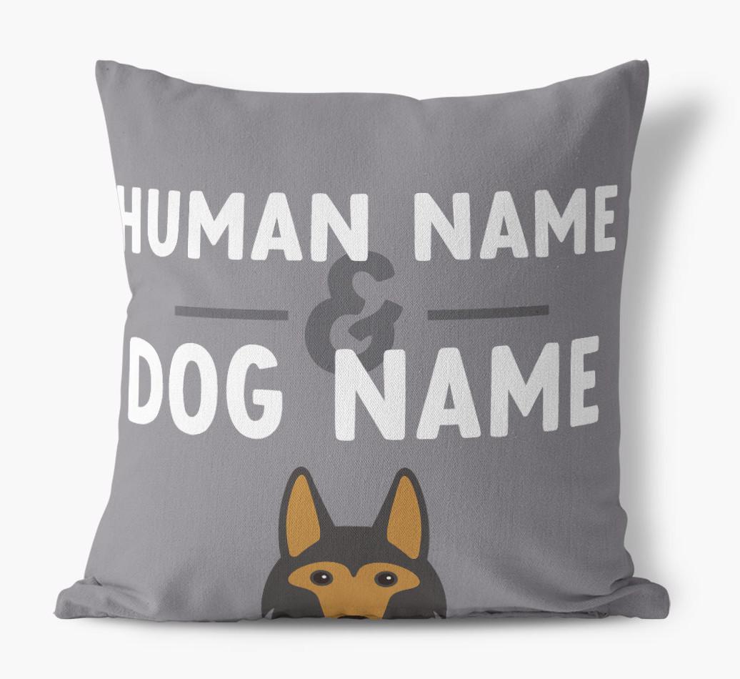 Human And Pet Name: Personalized {breedFullName} Canvas Pillow