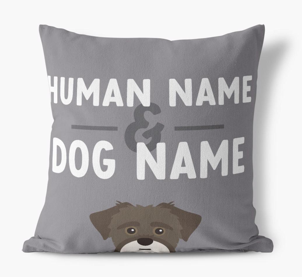 Human And Pet Name: Personalized {breedFullName} Canvas Pillow