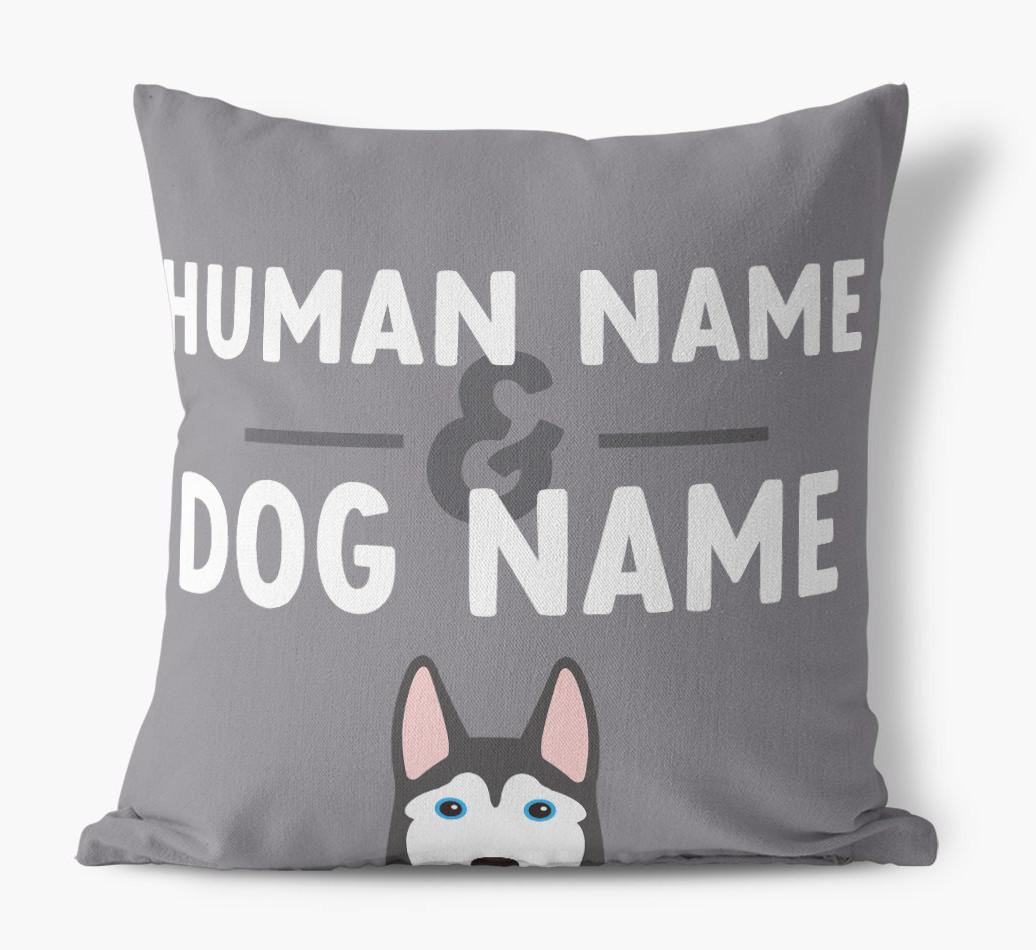 Human And Pet Name: Personalized {breedFullName} Canvas Pillow