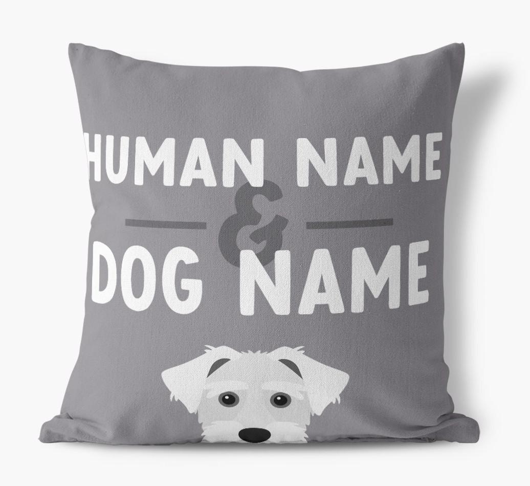 Human And Pet Name: Personalized {breedFullName} Canvas Pillow