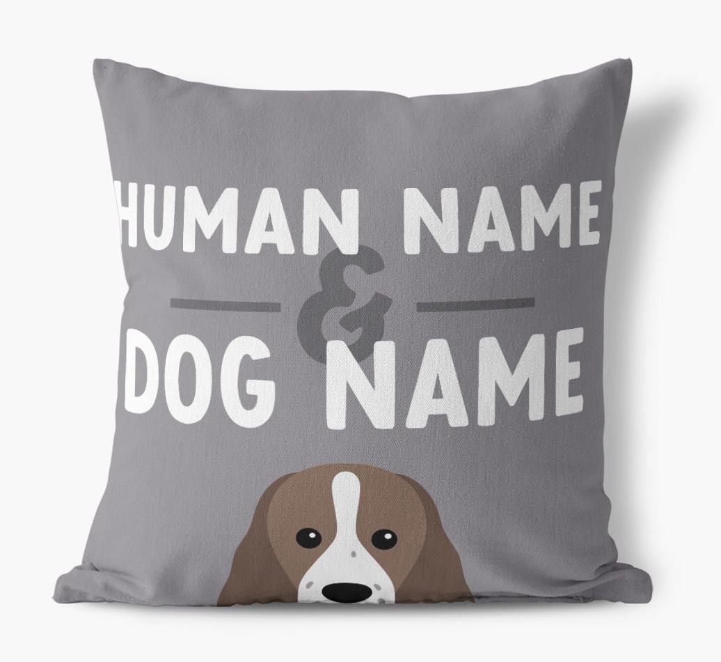 Human And Pet Name: Personalized {breedFullName} Canvas Pillow