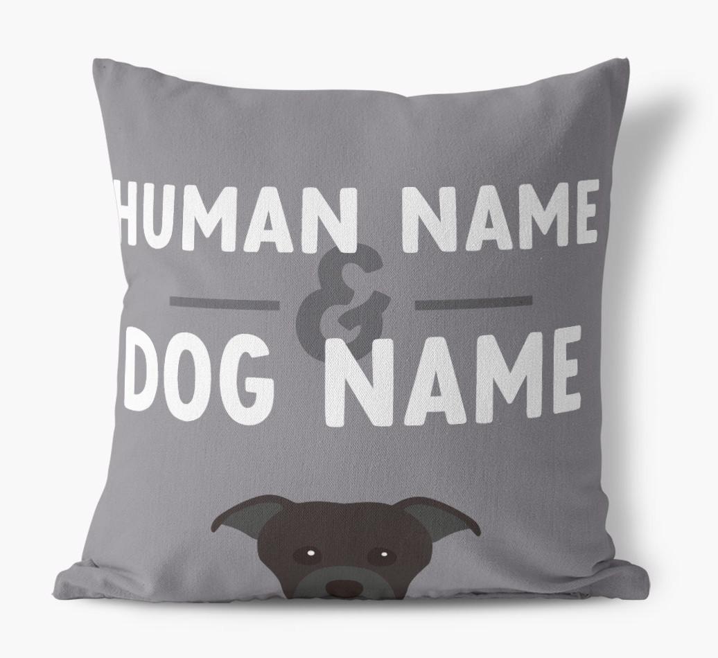 Human And Pet Name: Personalized {breedFullName} Canvas Pillow