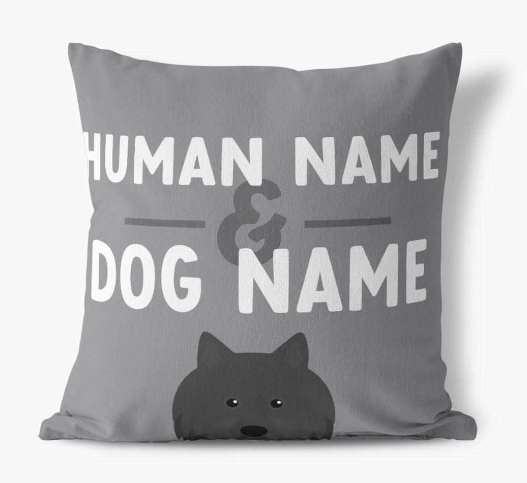 Human And Pet Name: Personalized {breedFullName} Canvas Pillow