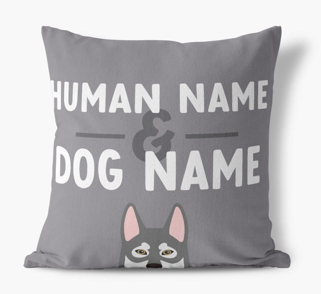 Human And Pet Name: Personalized {breedFullName} Canvas Pillow