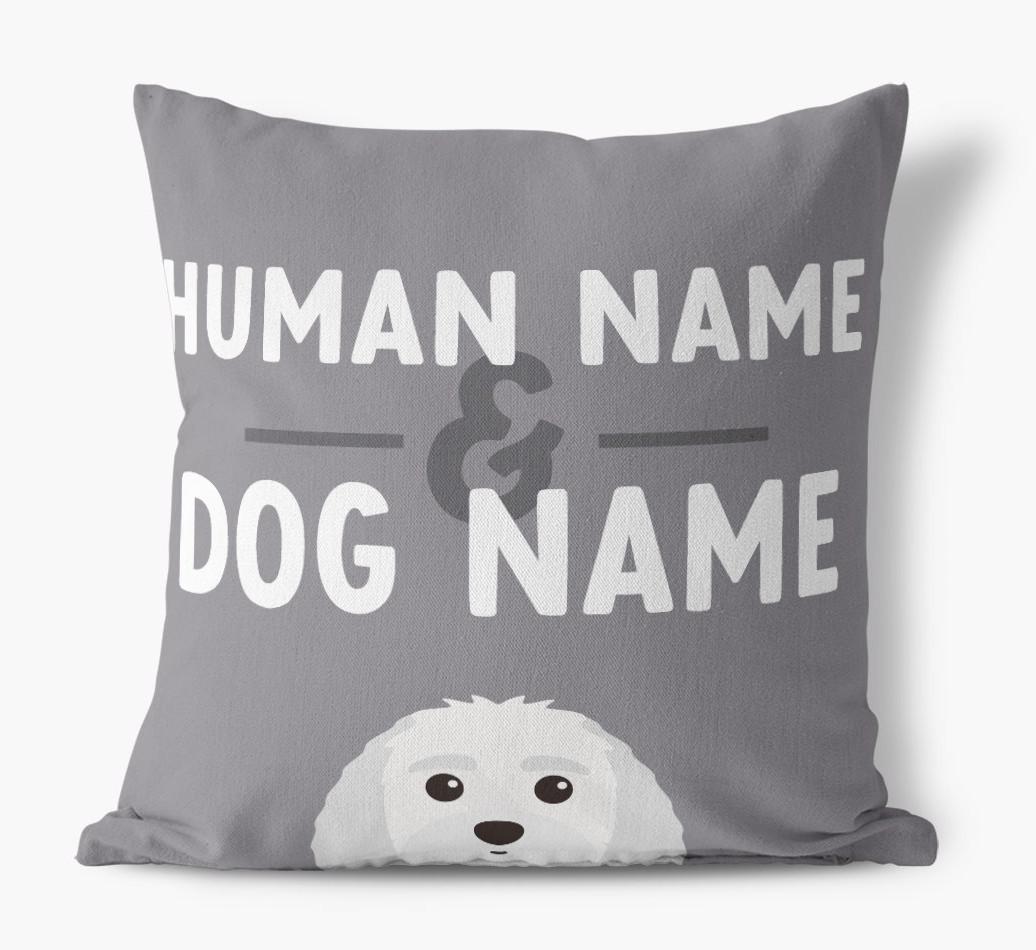 Human And Pet Name: Personalized {breedFullName} Canvas Pillow