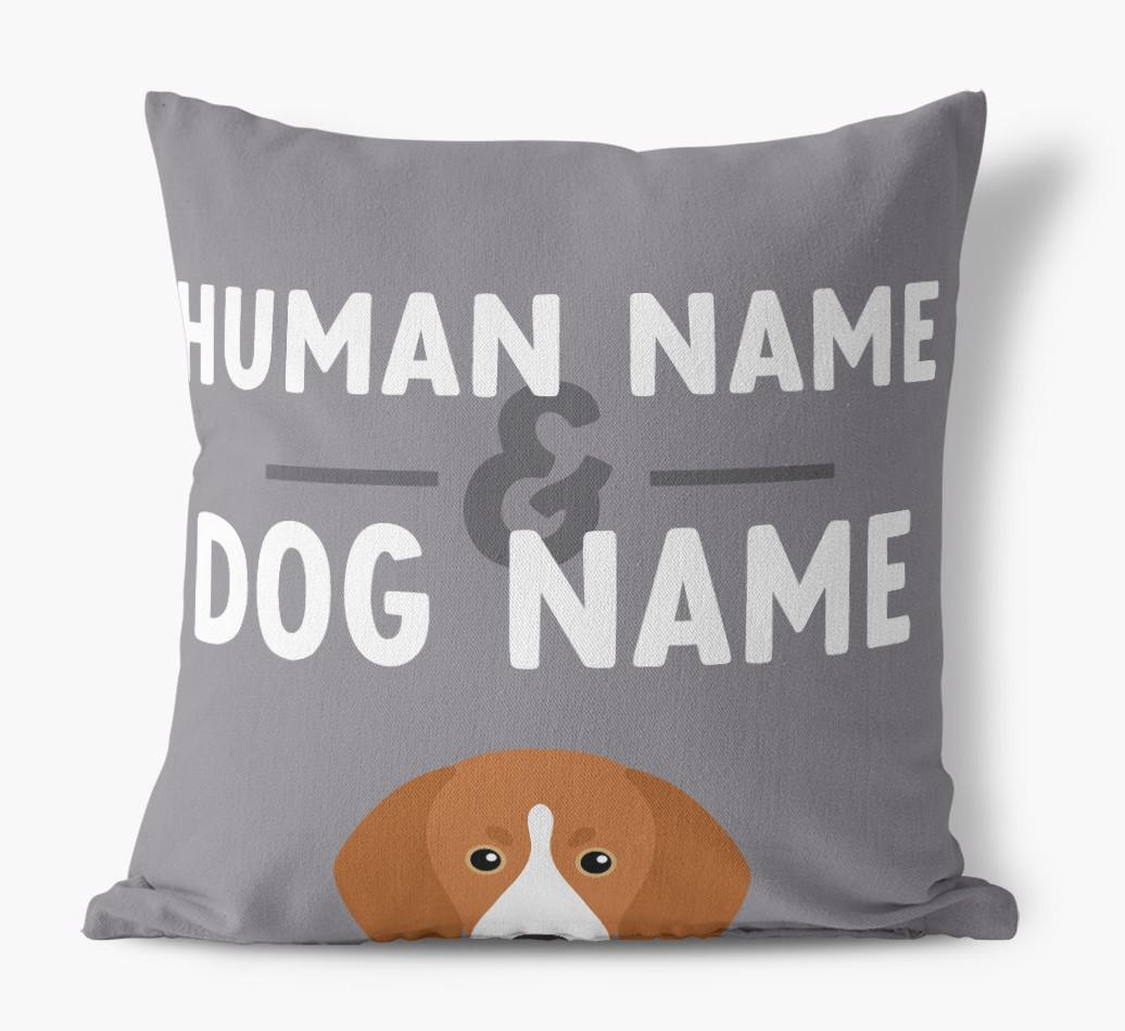 Human And Pet Name: Personalized {breedFullName} Canvas Pillow
