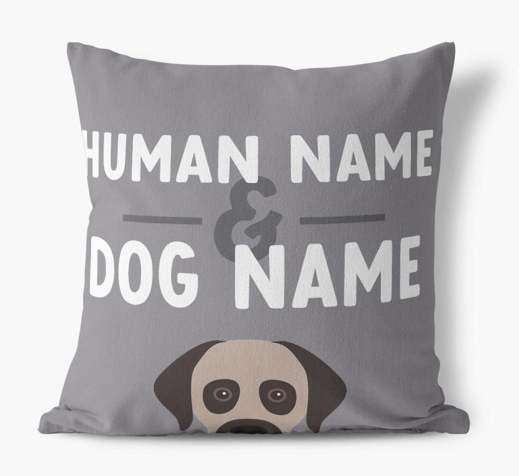 Human And Pet Name: Personalized {breedFullName} Canvas Pillow