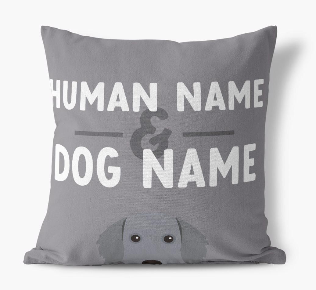 Human And Pet Name: Personalized {breedFullName} Canvas Pillow