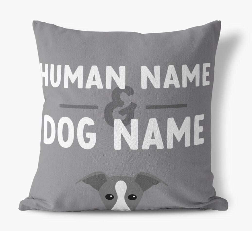 Human And Pet Name: Personalised {breedFullName} Canvas Cushion