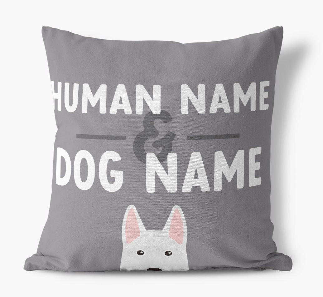 Human And Pet Name: Personalized {breedFullName} Canvas Pillow