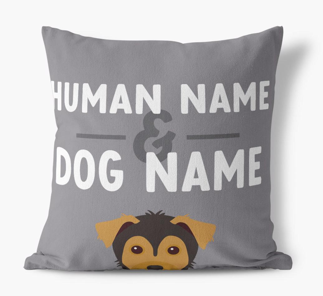 Human And Pet Name: Personalized {breedFullName} Canvas Pillow
