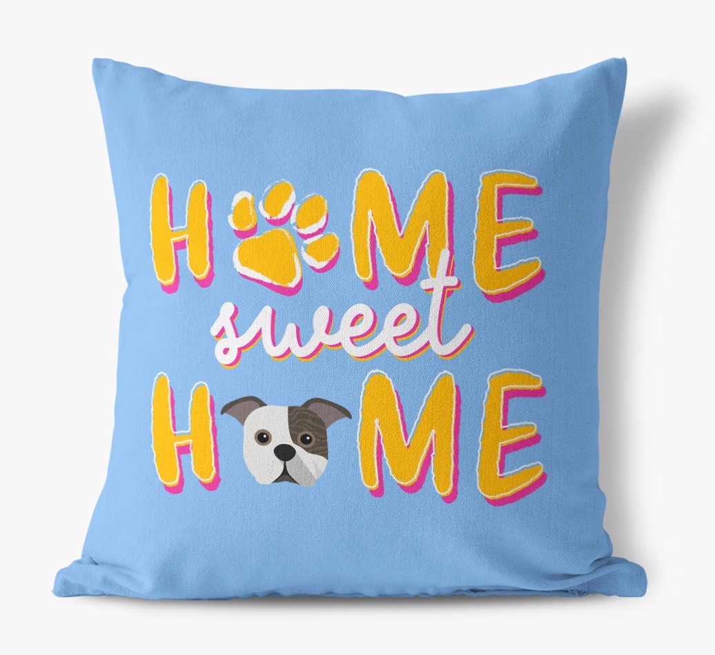 Home Sweet Home: Personalised {breedFullName} Canvas Cushion