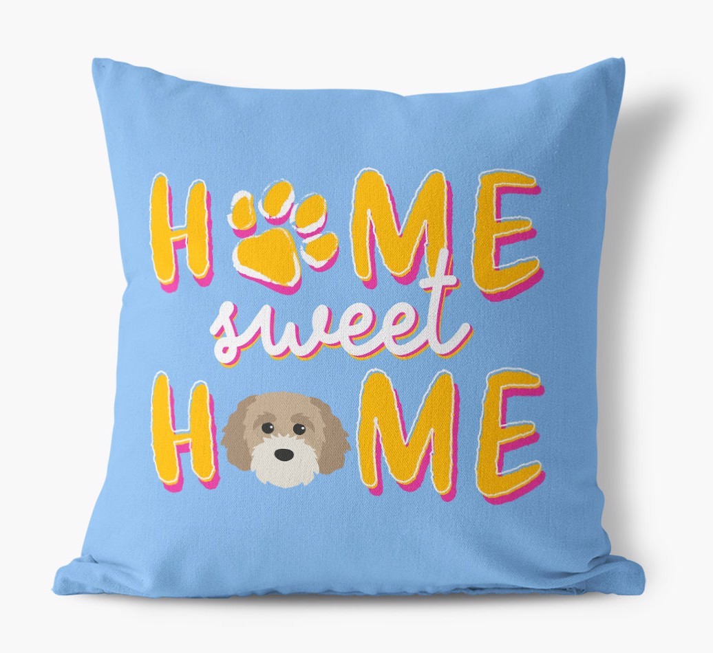Home Sweet Home: Personalised {breedFullName} Canvas Cushion