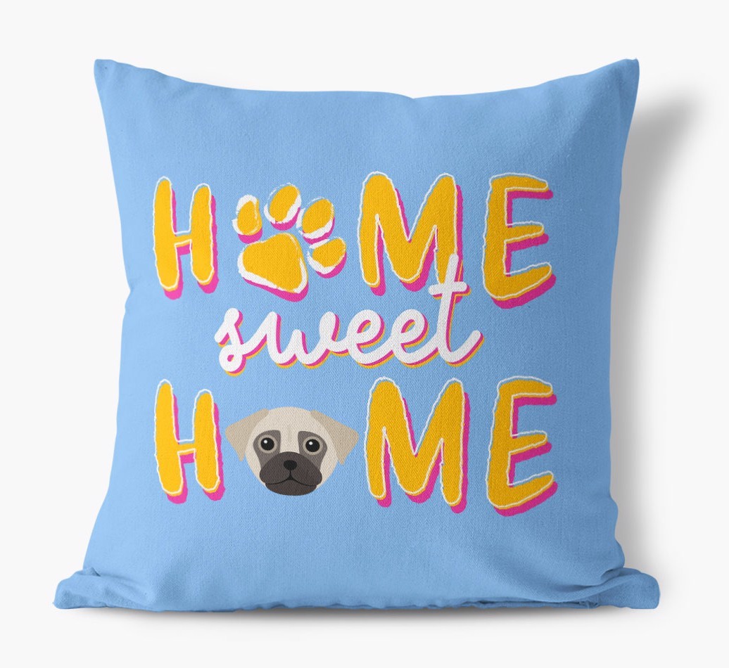 Home Sweet Home: Personalised {breedFullName} Canvas Cushion