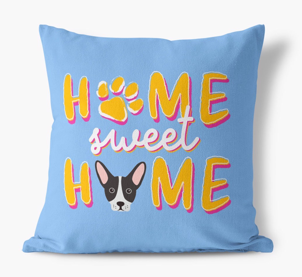 Home Sweet Home: Personalised {breedFullName} Canvas Cushion