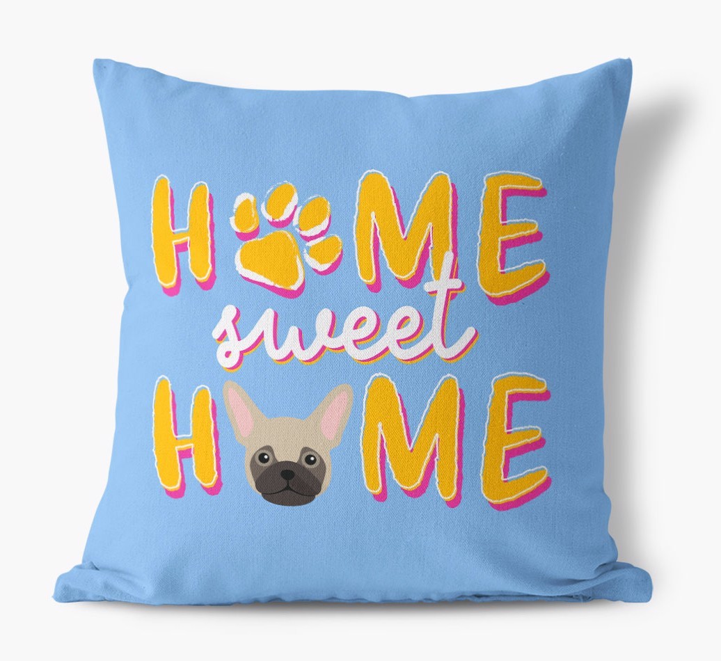 Home Sweet Home: Personalised {breedFullName} Canvas Cushion