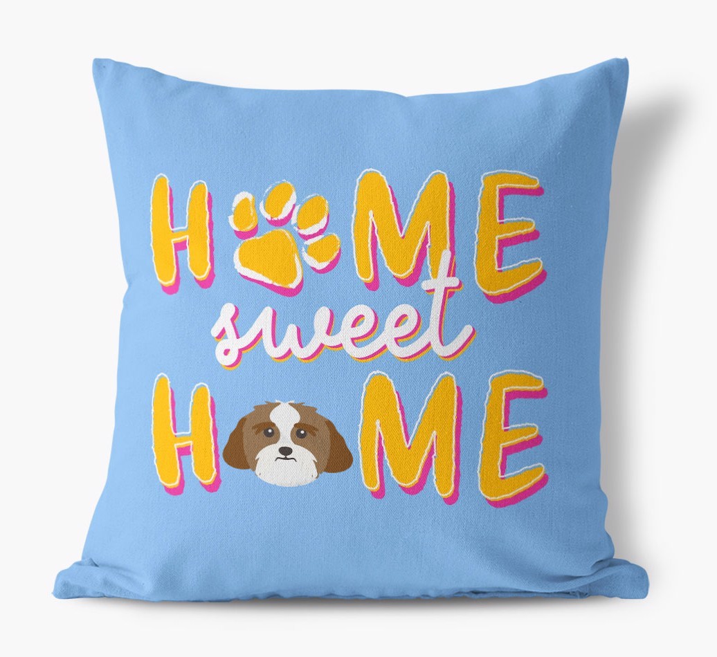 Home Sweet Home: Personalised {breedFullName} Canvas Cushion