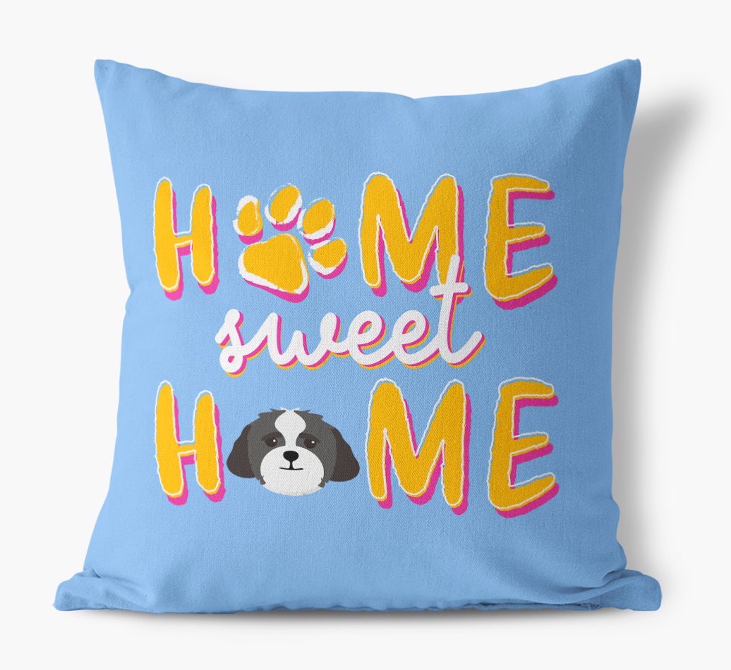 Home Sweet Home: Personalised {breedFullName} Canvas Cushion