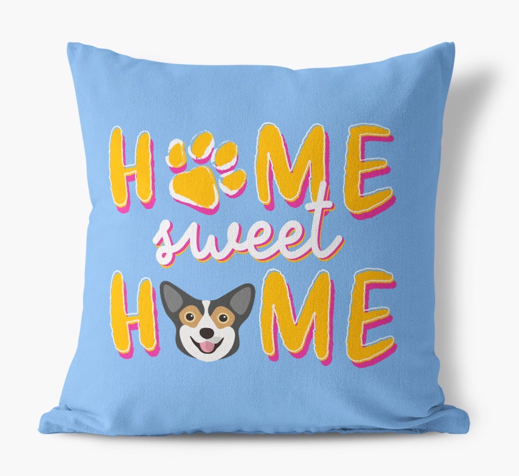 Home Sweet Home: Personalised {breedFullName} Canvas Cushion