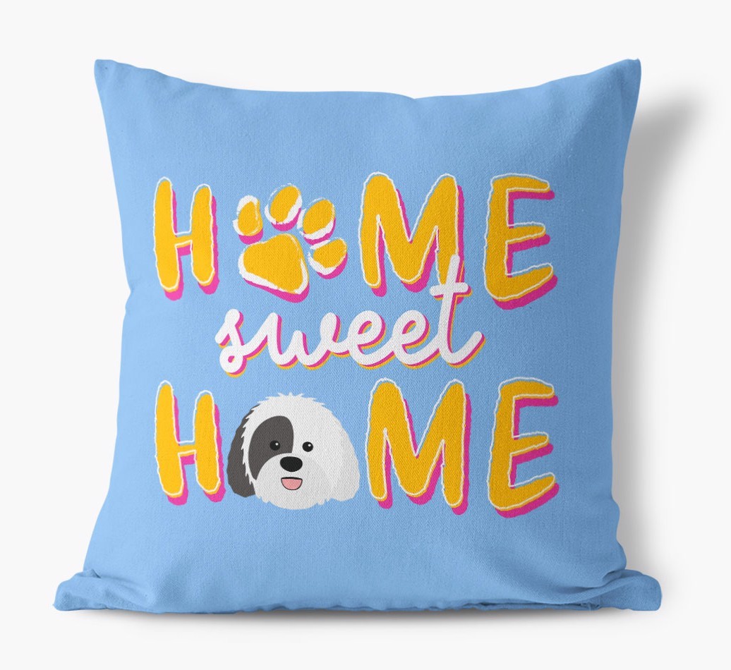 Home Sweet Home: Personalized {breedFullName} Canvas Pillow