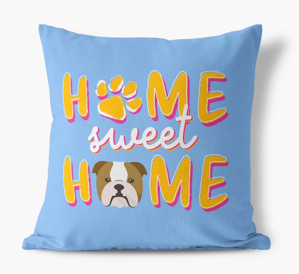 Home Sweet Home: Personalised {breedFullName} Canvas Cushion