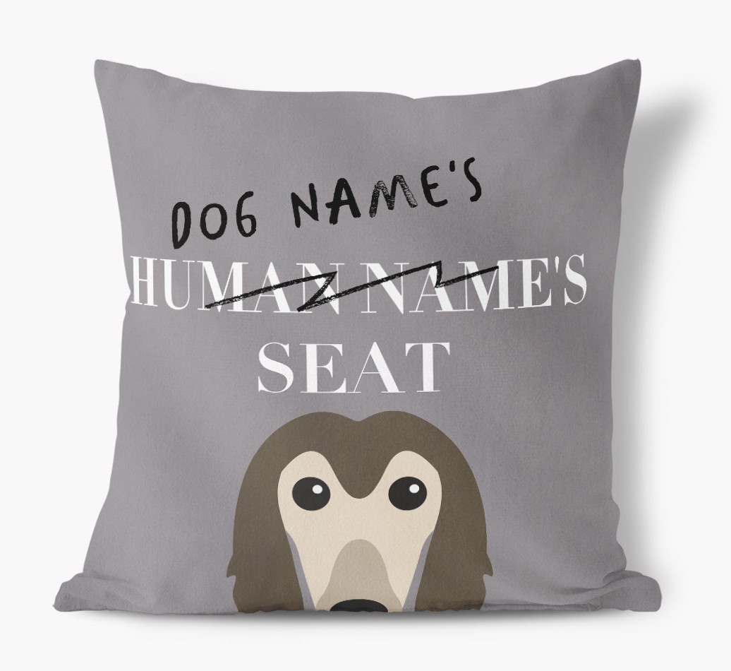 Human's Seat: Personalised {breedFullName} Canvas Cushion