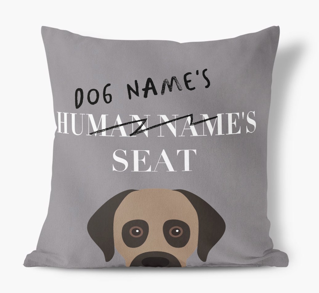 Human's Seat: Personalized {breedFullName} Canvas Pillow